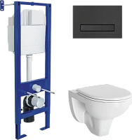 Унитаз с инсталляцией BERGES Gamma кнопка черная Soft Touch