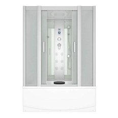 Душевой бокс, задние стенки белые, стекло матовое, Erlit ER 4515TP-C3