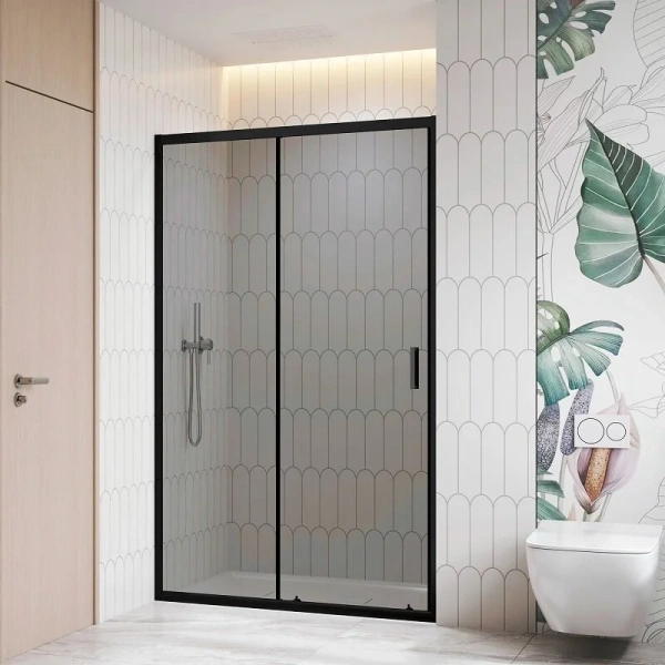 Душевая дверь в нишу RGW Classic CL-13B 140 см профиль черный, стекло тонированное 06091314-34 (детальная фотография)