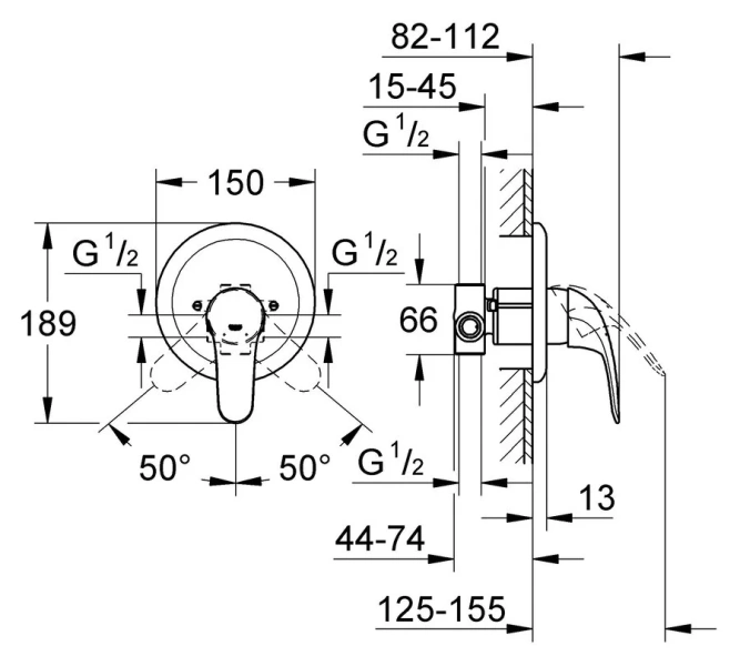 Смеситель для душа Grohe Euroeco 32742000 (детальная фотография), для душа