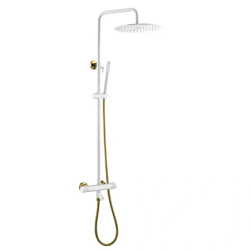 Душевая стойка Boheme Uno белая/золото - фото 9