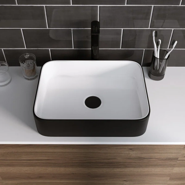 Раковина Grossman 50,5 см накладная GR-4043BW (детальная фотография), накладные (на столешницу), пристенные