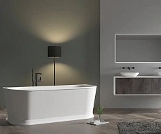 Акриловая ванна Abber 170х80 см полукруглая