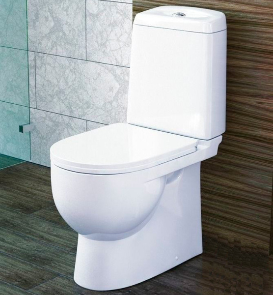 Унитаз компакт Roca Victoria Nord горизонтальный выпуск (детальная фотография), напольные