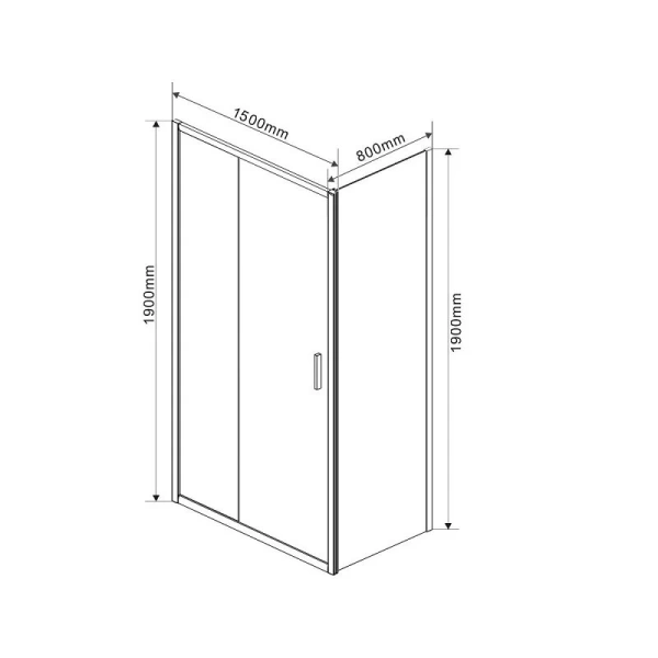 Душевой уголок Vincea Garda 150х80 см профиль черный, стекло прозрачное VSR-1G8015CLB (детальная фотография), прямоугольные