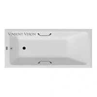 Чугунная ванна Vinsent Veron Kingston VKN1808050H/VH0012CH, 180 x 80 см, ручки хром, цвет белый