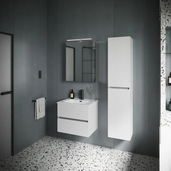 Тумба с раковиной подвесная Sancos Urban UR60W 60 см с ящиками (детальная фотография), 60 см