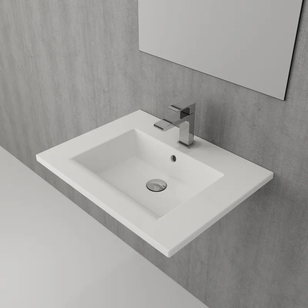 Раковина BERGES Ego 60 см белая 182004 (детальная фотография), современные, hi-tech