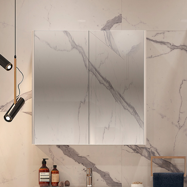 Зеркальный шкаф Velvex Klaufs 80 см белый zsKLA.80-216 (детальная фотография), в наличии