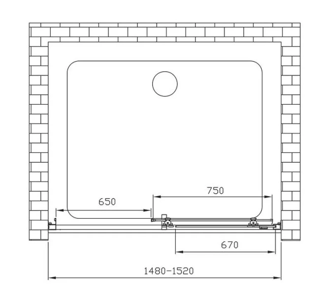 Душевая дверь в нишу Vincea Alpha 150 см стекло прозрачное VDS-3AL150CL (детальная фотография), 150 см