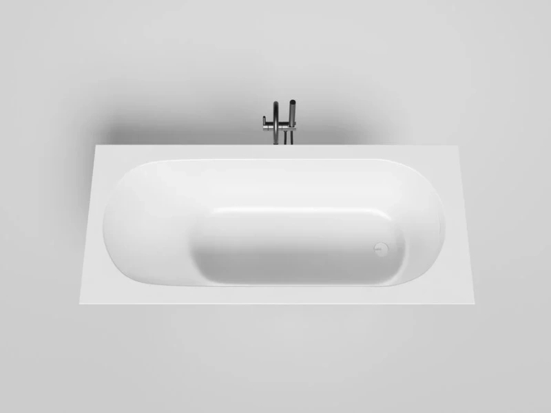 Ванна из искусственного камня Salini Ornella Kit 180x80 см S-Stone белая матовая 102422M (детальная фотография), литьевой мрамор