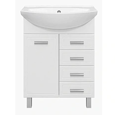 Тумба для раковины с 4 ящиками и бельевой корзиной Misty Стелла