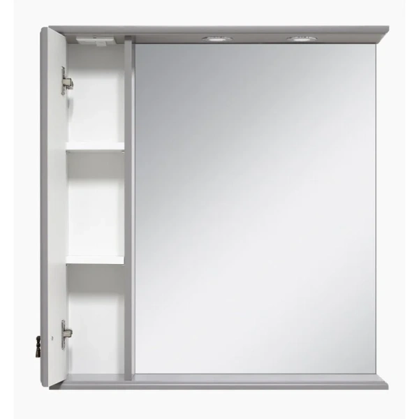 Зеркальный шкаф с подсветкой Misty Лувр 65 см серый правый П-Лвр03065-1504П (детальная фотография), классические, ретро