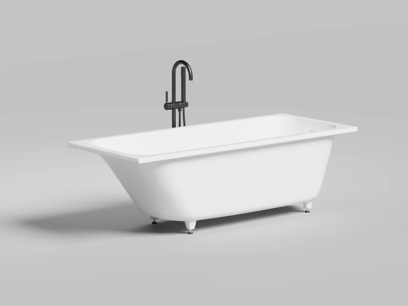 Ванна из искусственного камня Salini Orlando Kit 170x70 см S-Sense белая матовая 102111M (детальная фотография), современныe, hi-tech