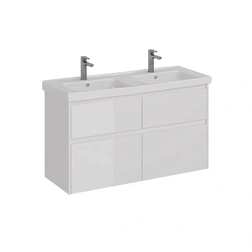 Тумба под раковину подвесная Lemark Combi 125 см белый глянец - фото 4