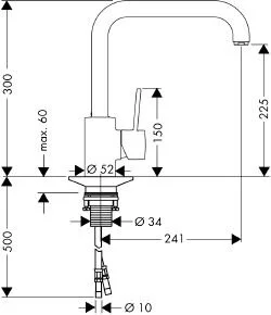 Смеситель для кухни Axor Uno 14850000 (детальная фотография), для кухни