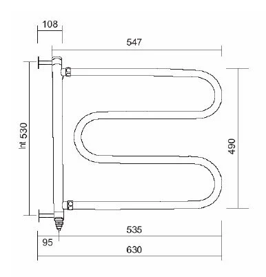 Полотенцесушитель электрический Margaroli Vento 500 (детальная фотография), современные, hi-tech