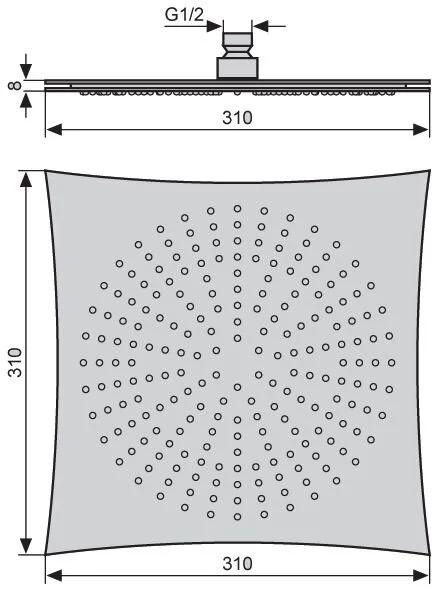 Верхний душ Emmevi CRC00694 (детальная фотография), верхние души