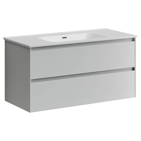 Тумба под раковину подвесная Sancos Cento 100 см белый глянец CN100W (детальная фотография)