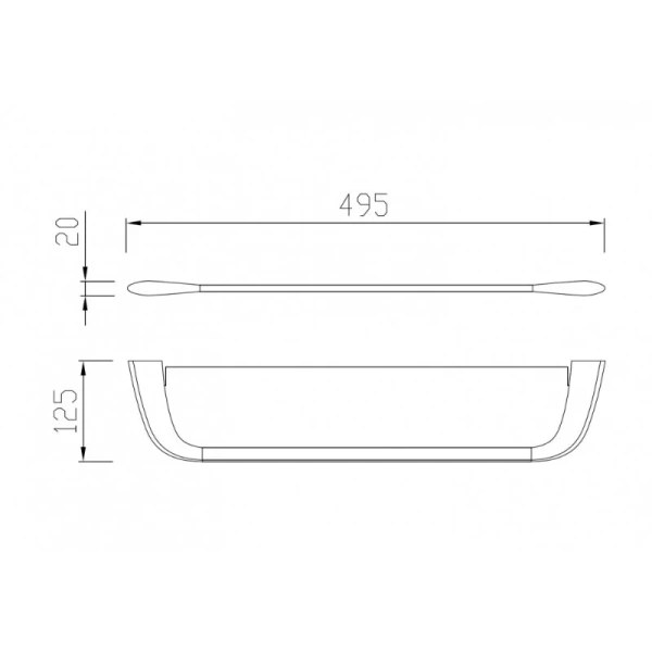 Полочка для ванной Abber Nord AA1555 стеклянная (детальная фотография), современные, hi-tech