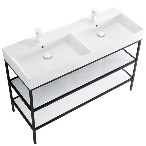 Каркас с раковиной Cezares CADRO-120/46/73-2C-PIA-MET-ST 120 см двухъярусный (детальная фотография), окрашенные