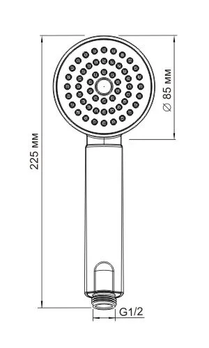 Лейка для душа Wasserkraft 1-функциональная A034 (детальная фотография), душевые лейки
