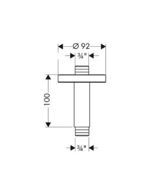 Кронштейн для верхнего душа Hansgrohe потолочный 27418000 (детальная фотография), в наличии