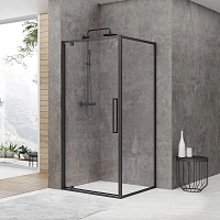 Душевой уголок Black&White Stellar Wind 90x90 см профиль черный, стекло прозрачное
