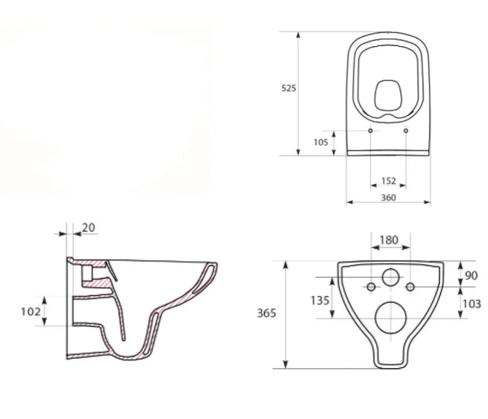 Унитаз подвесной Cersanit Colour CleanOn с сиденьем микролифт S-MZ-COLOUR-COn-DL-w (детальная фотография), подвесные, встраиваемые