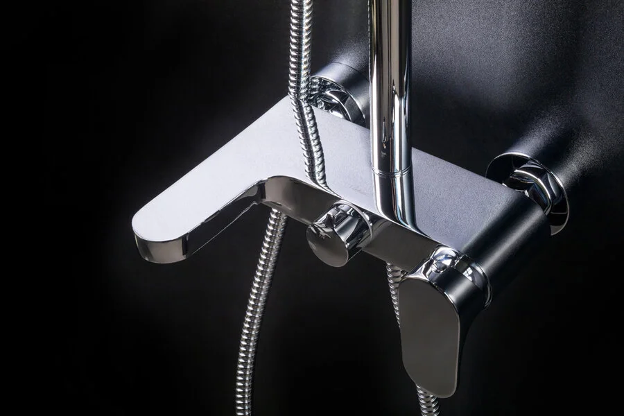 Душевая стойка Boheme Spectre gunmetal 458-Gm (детальная фотография), рычажные