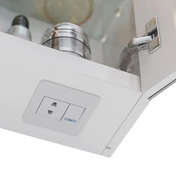 Зеркальный шкаф с подсветкой Lemark Zenon 90 см 3-х дверный LM90ZS-Z (детальная фотография), с кнопкой