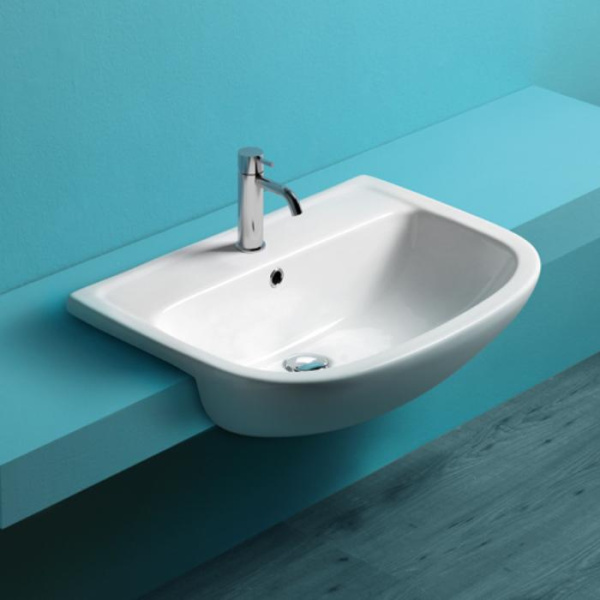 Раковина Simas Top e lavabi d'Arredo 67 см белая S 57 BI (детальная фотография), современные, hi-tech