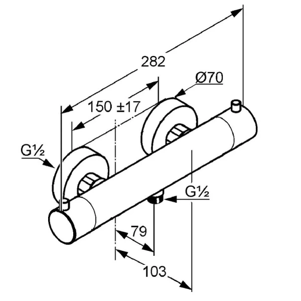 Смеситель для душа Kludi Objekta с термостатом 352000538 (детальная фотография), для душа