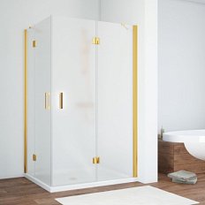 Душевой уголок профиль золотой стекло сатин Vegas-glass