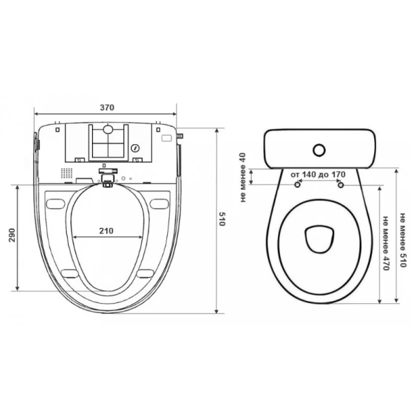 Крышка-биде Timo белая TE-720 (детальная фотография), с микролифтом
