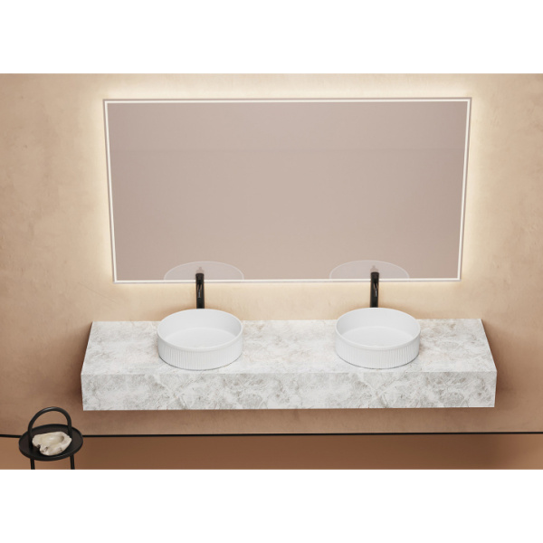 Раковина Abber Bequem 41 см накладная, белая AC2114 (детальная фотография), белые