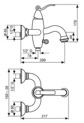 Смеситель для ванны хром Emmevi Abel 39001CR (детальная фотография), для ванны