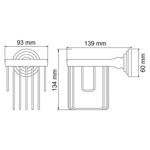 Держатель освежителя для ванной WasserKRAFT Ammer никель K-7045 (детальная фотография), классические, ретро
