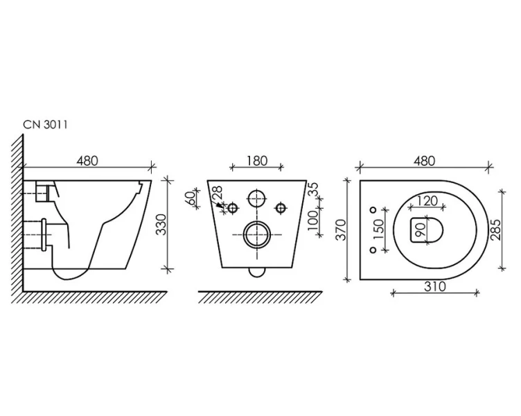 Унитаз подвесной Ceramica Nova Forma с микролифтом CN3011 (детальная фотография), современные, hi-tech