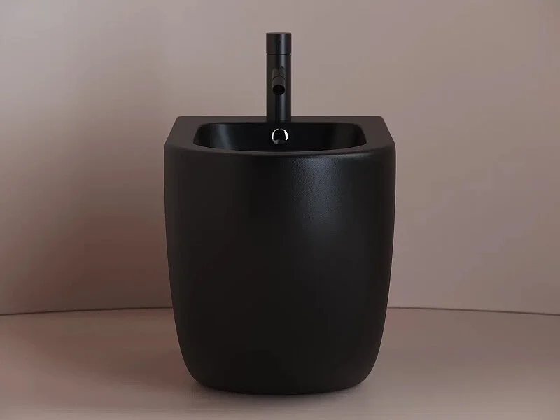 Биде напольное Ceramica Nova Metropol черное CN4005MB (детальная фотография), круглой формы