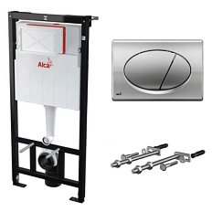 Инсталляция для унитаза Alcaplast кнопка смыва хром