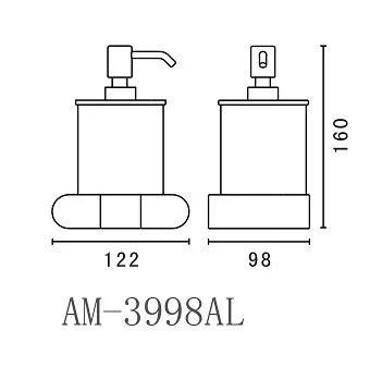 Дозатор для ванной Art&Max Platino AM-3998AL AM-E-3998AL (детальная фотография), современные, hi-tech