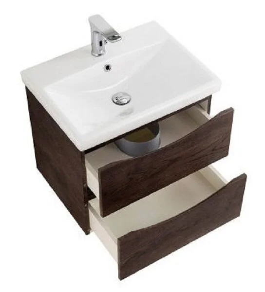 Тумба под раковину подвесная BelBagno Marino-Cer-Mini 60 см Rovere Nature Grigio MARINO-CER-MINI-600-2C-SO-RNG-P (детальная фотография), современная, hi-tech