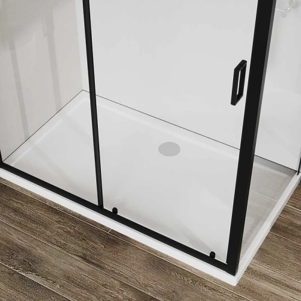 Душевой уголок Vincea City 120х90 см профиль черный, стекло прозрачное VSR-5CT9012CLB (детальная фотография), недорогие, стеклянные, угловые, без поддона