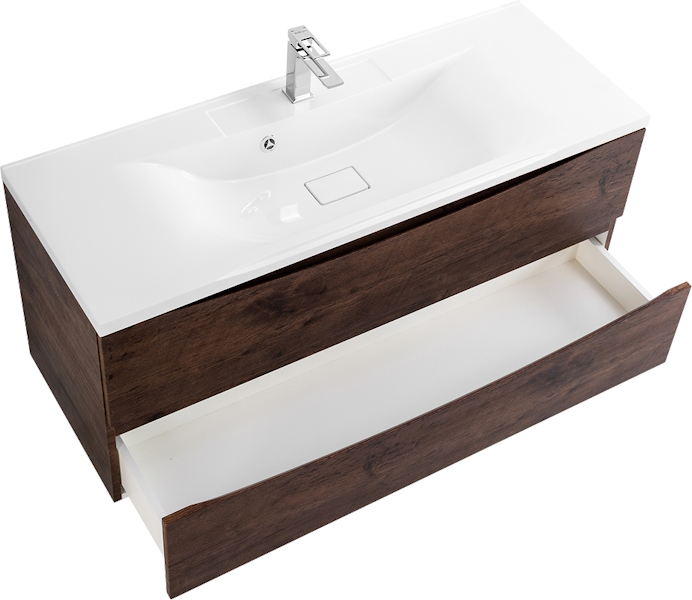 Тумба под раковину подвесная BelBagno Marino 120 см rovere moro MARINO-1200-2C-SO-RW-P (детальная фотография), моноблок