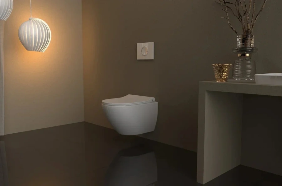 Инсталляция для унитаза Berges Novum клавиша R1 белая 040221 (детальная фотография), с кнопкой