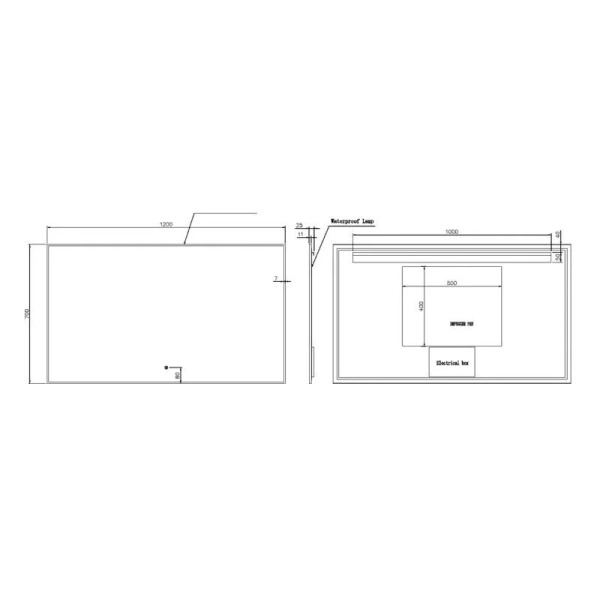 Зеркало с подсветкой Boheme 120 см черное матовое 543-120-B (детальная фотография), по запросу