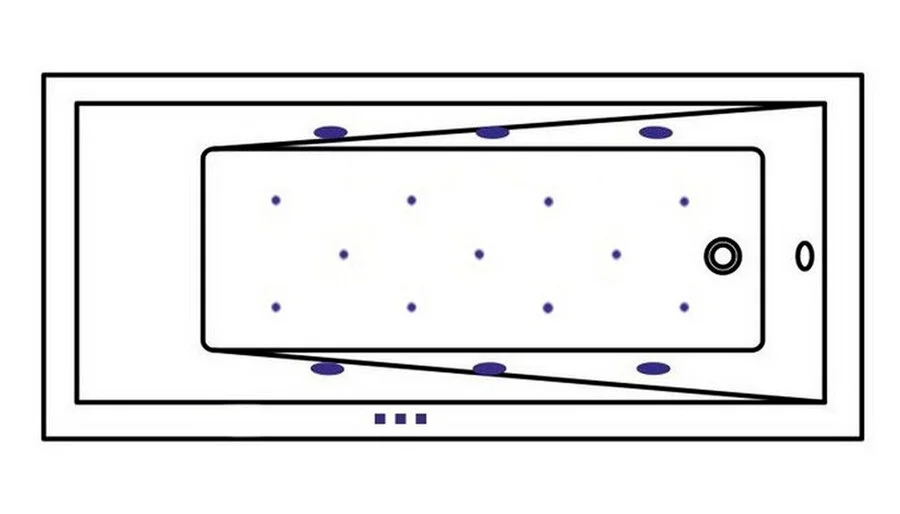 Ванна гидромассажная Whitecross Wave Relax, 160 х 70 см, увеличенная толщина акрила, усиленная армировка, белый/бронза, 0101.160070.100.RELAX.BR (детальная фотография), акриловые