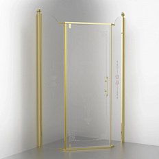 Душевой уголок Migliore Diadema Penta 90х90 см профиль золото стекло прозрачное декорированное