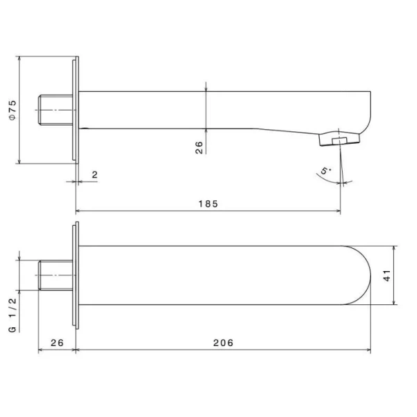 Излив для ванны Kerama Marazzi Ole золотой атласный 69487KM.M0.071 (детальная фотография), в наличии